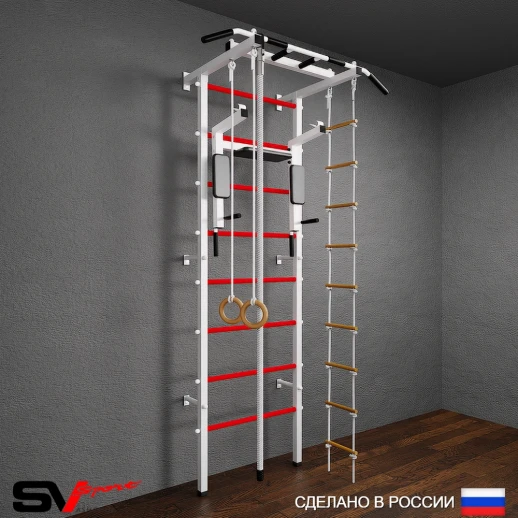 Шведская стенка Sv Pro 803 (Турник Pro/Брусья/стойка/Канат/Кольца/Лестница)