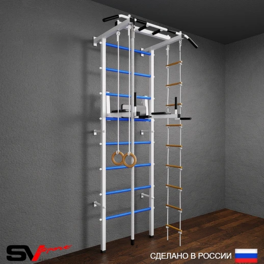 Шведская стенка Sv Pro 803 (Турник Pro/Брусья/стойка/Канат/Кольца/Лестница)