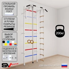 Шведская стенка Sv Sport 502 (Турник стандарт/Канат/Кольца/Лестница)
