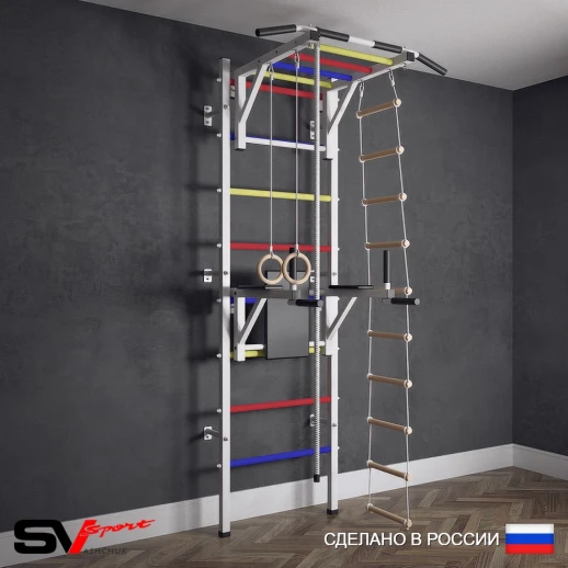 Шведская стенка Sv Sport 523 (Турник рукоход/Брусья/Канат/Кольца/Лестница)