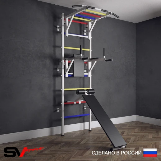 Шведская стенка Sv Sport 524 (Турник рукоход/Брусья/Скамья)