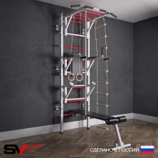Шведская стенка Sv Sport 527 (Турник рукоход/Брусья/Стойка/Скамья/Канат/Кольца/Лестница)