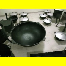 Узбекский казан чугунный 12 литров ( 8-9 персоны) с крышкой (круглое дно). Наманган