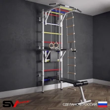 Шведская стенка Sv Sport усиленная 625 (Турник рукоход/Брусья/Скамья/Канат/Кольца/Лестница)