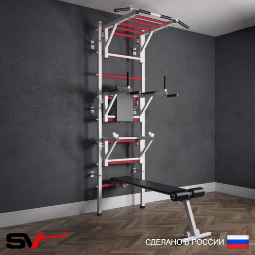 Шведская стенка Sv Sport усиленная 626 (Турник рукоход/Брусья/Стойка/Скамья)